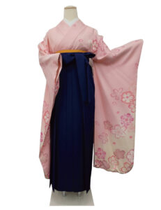 卒業式　卒業式衣装　卒業袴　袴　レンタル　古典　おしゃれ　桜　花　ピンク　白　可愛い